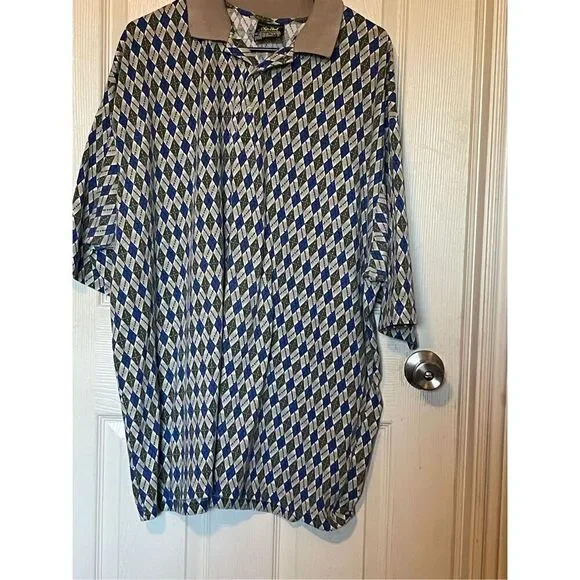 Chip Beck Collection Mens Multicolor Argyle Print Golf Polo Shirt Size 3XL - Picture 7 of 8